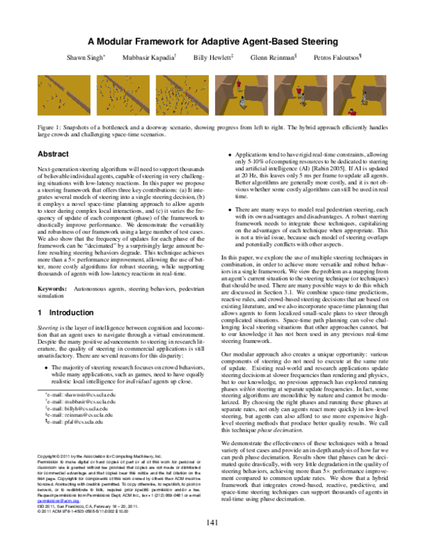 (PDF) A modular framework for adaptive agent-based steering