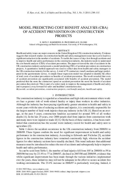 (PDF) Model predicting cost benefit analysis (cba) of accident ...