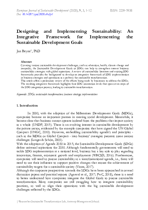 (PDF) Designing and Implementing Sustainability: An Integrative ...
