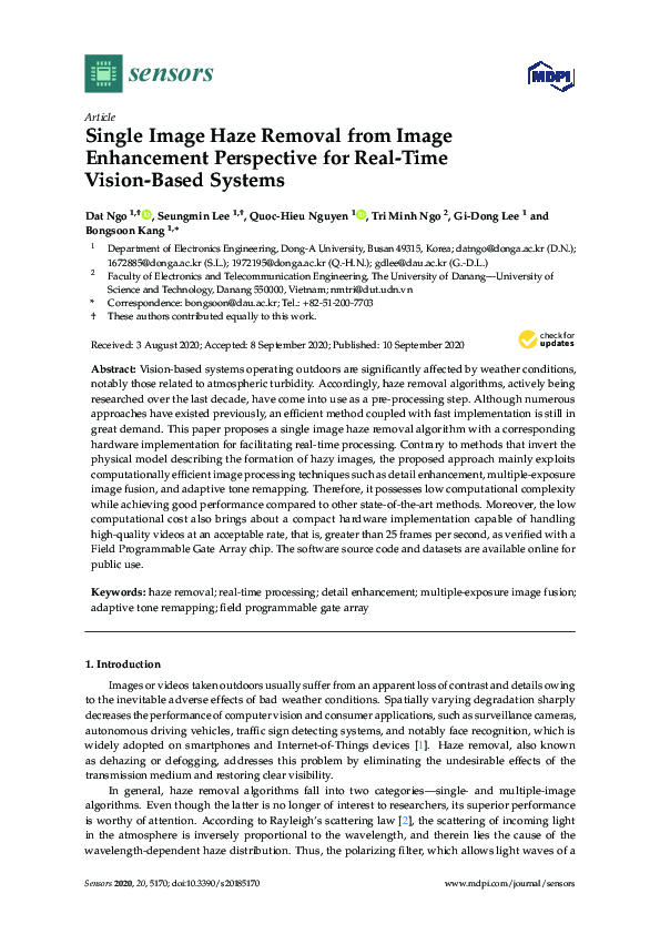 (PDF) Single Image Haze Removal from Image Enhancement Perspective for ...