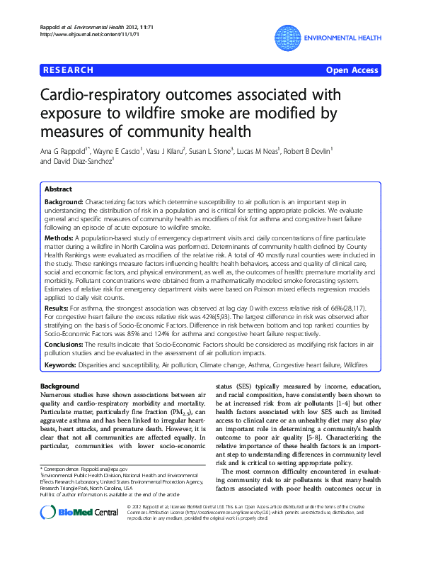 (PDF) Cardio-respiratory outcomes associated with exposure to wildfire ...