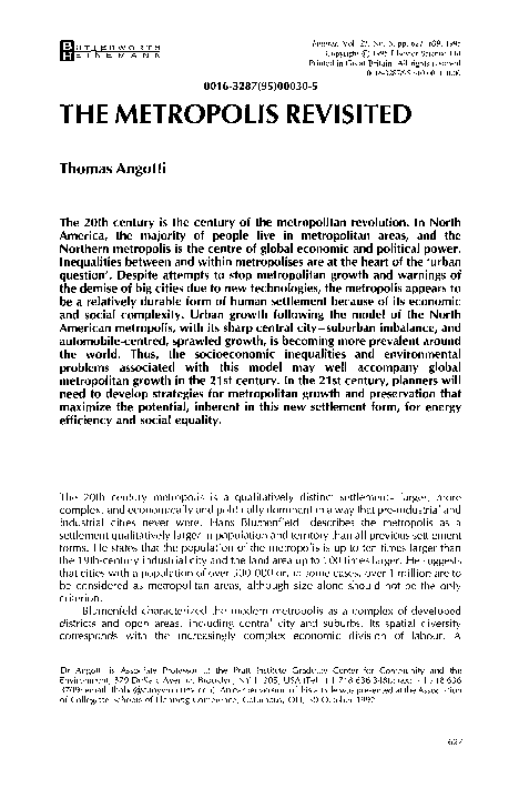 (PDF) The metropolis revisited