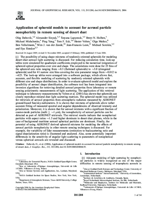 (PDF) Application of light scattering by spheroids for accounting for ...