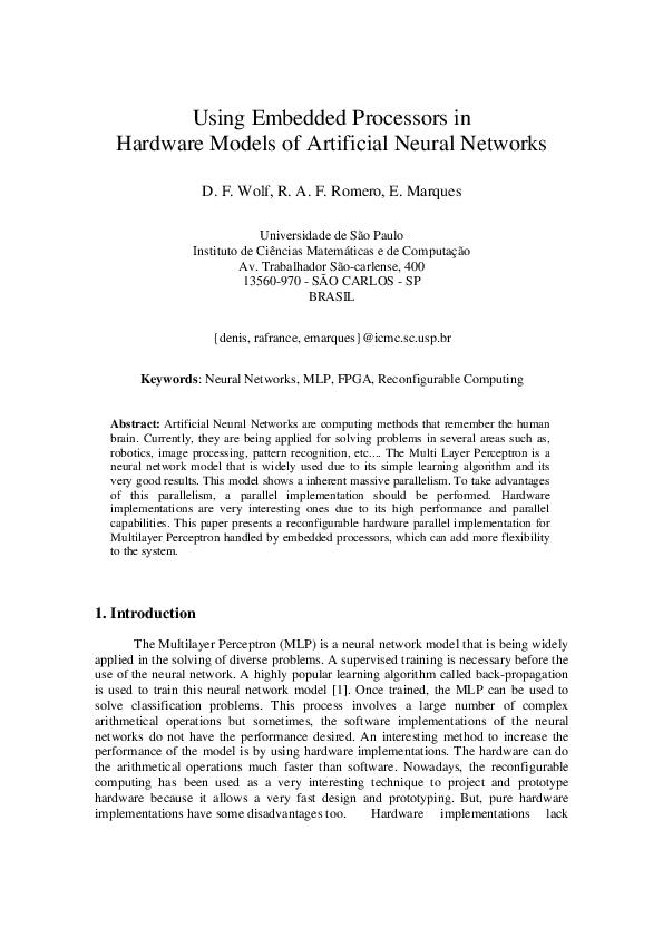 (PDF) Using embedded processors in hardware models of artificial neural ...