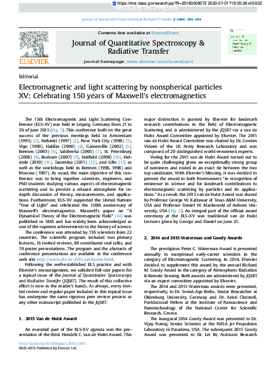 (PDF) Electromagnetic and light scattering by nonspherical particles 2003