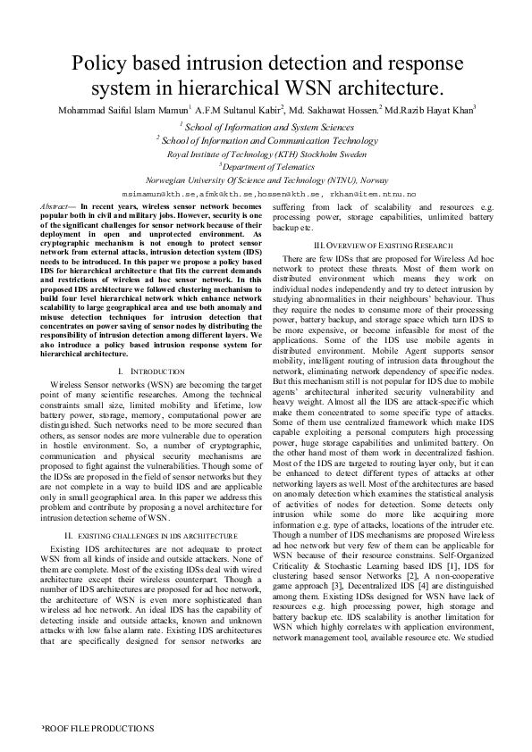 (PDF) Policy based intrusion detection and response system in ...