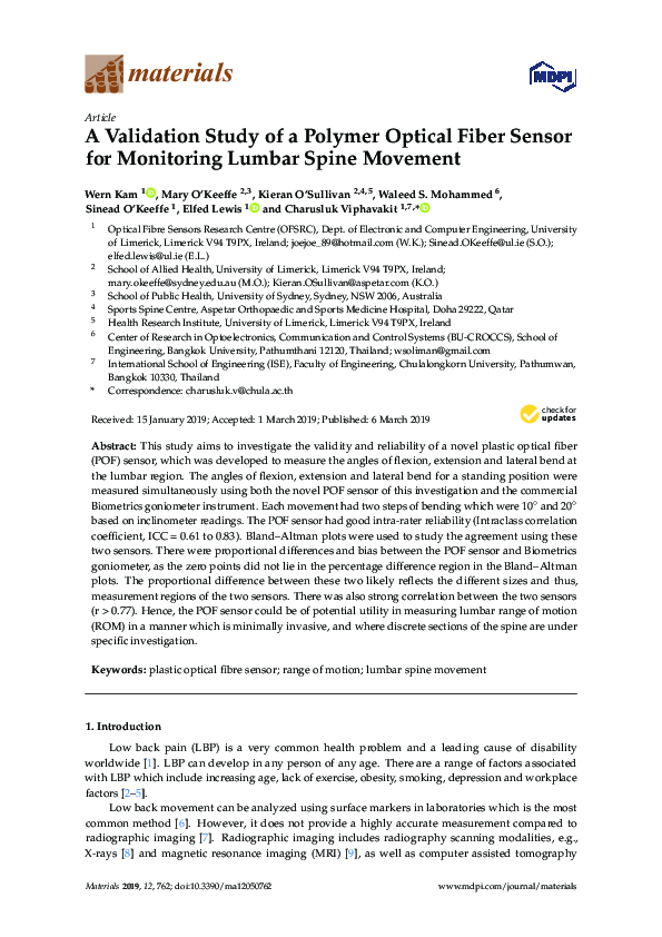 (PDF) A Validation Study of a Polymer Optical Fiber Sensor for ...