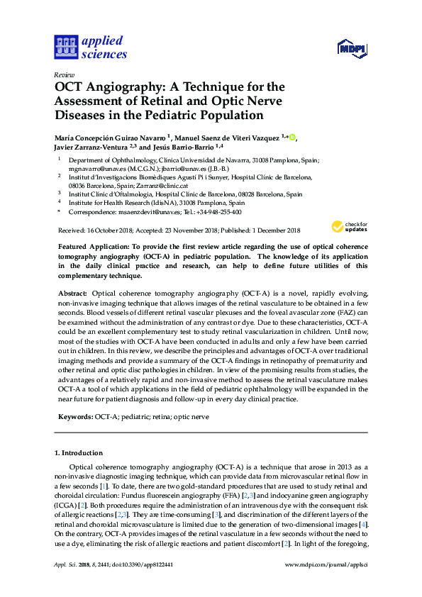 (PDF) OCT Angiography: A Technique for the Assessment of Retinal and ...