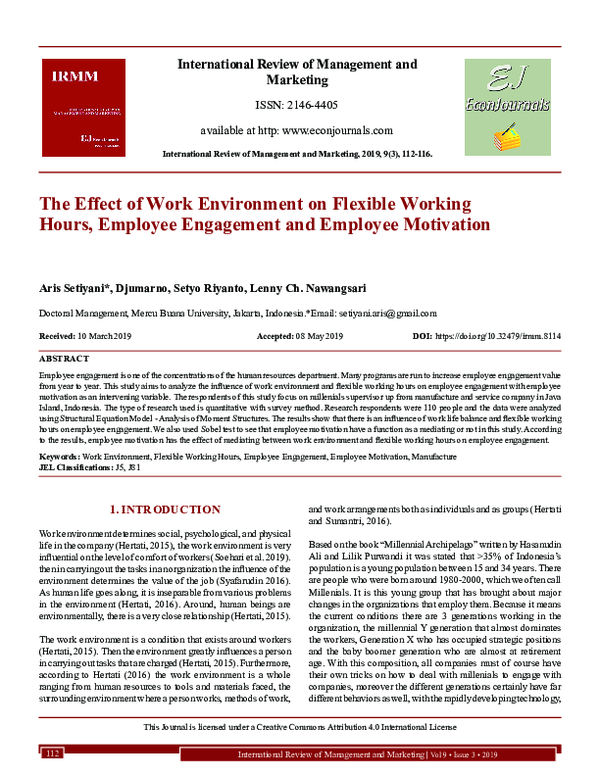 (PDF) The Effect of Work Environment on Flexible Working Hours ...