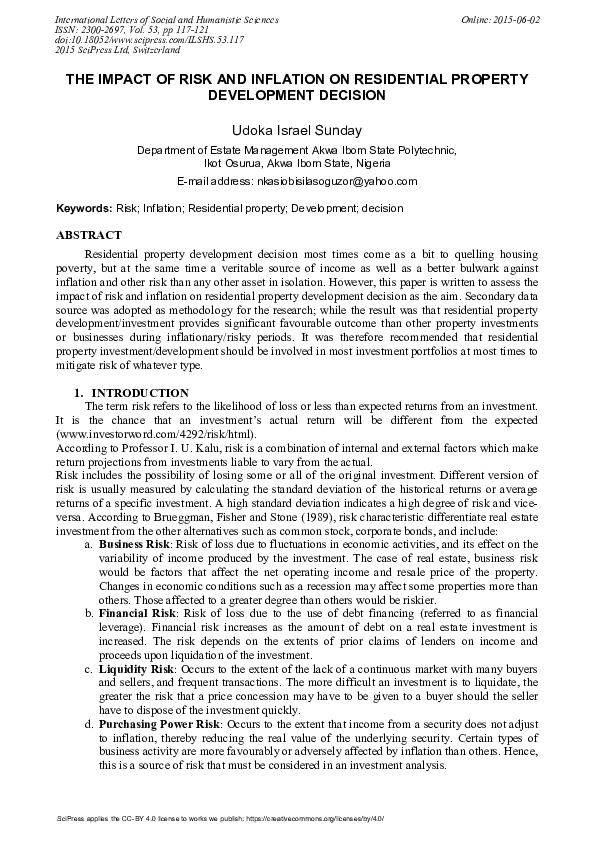 (PDF) The Impact of Risk and Inflation on Residential Property ...