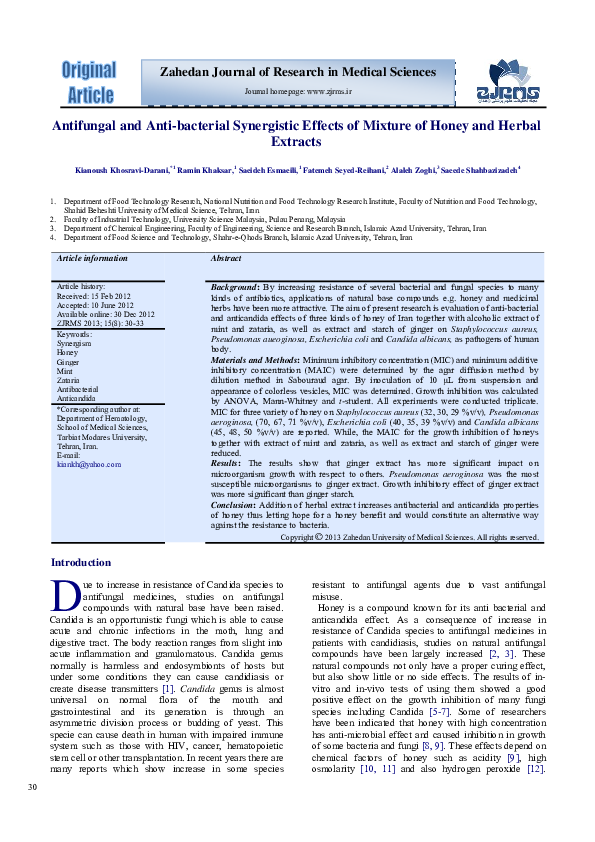 (PDF) Antifungal and Anti-bacterial Synergistic Effects of Mixture of ...