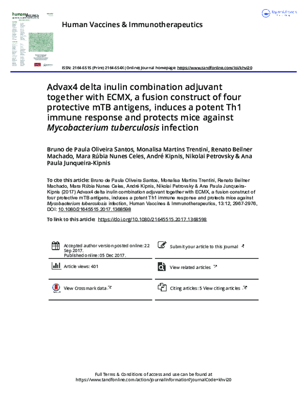 (PDF) Advax4 delta inulin combination adjuvant together with ECMX, a ...