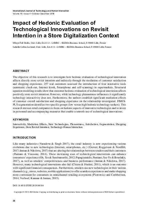 (PDF) Impact of Hedonic Evaluation of Technological Innovations on ...
