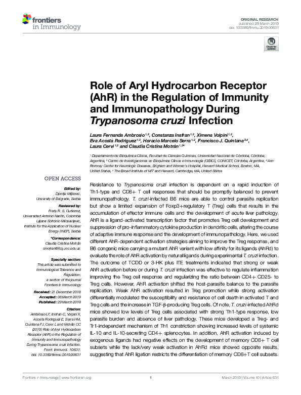 (PDF) Role of Aryl Hydrocarbon Receptor (AhR) in the Regulation of ...