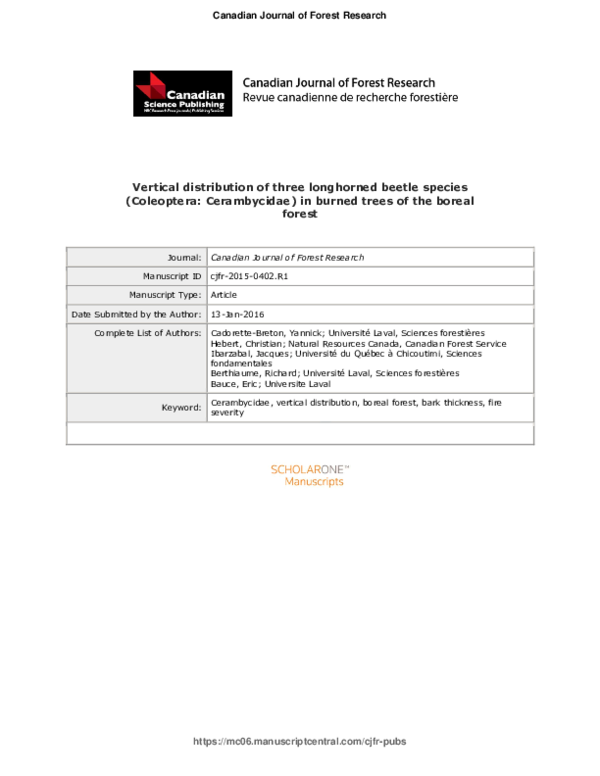 (PDF) Vertical distribution of three longhorned beetle species ...