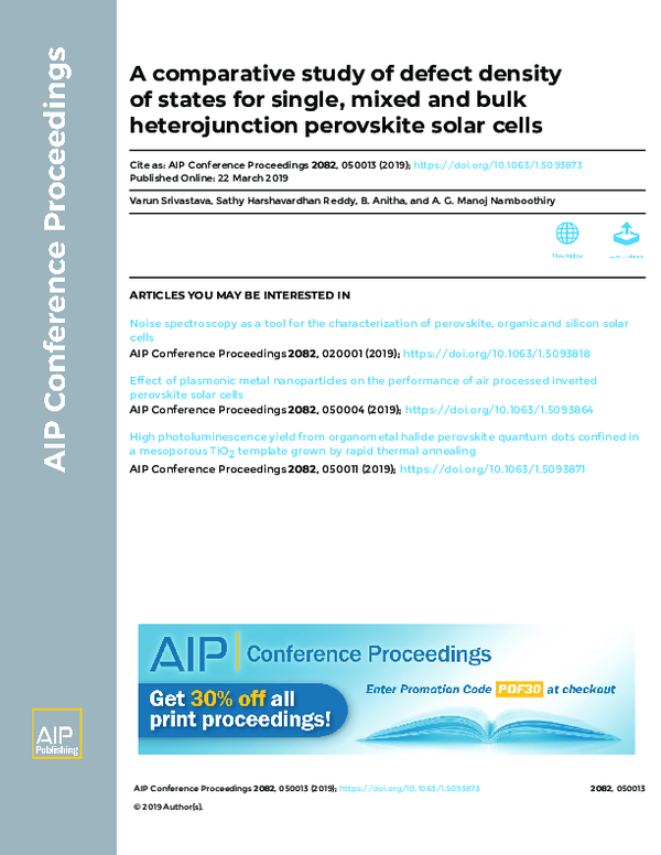 (PDF) A comparative study of defect density of states for single, mixed ...