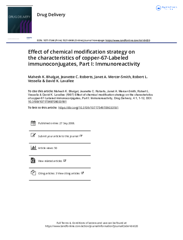 (PDF) Effect of chemical modification strategy on the characteristics ...