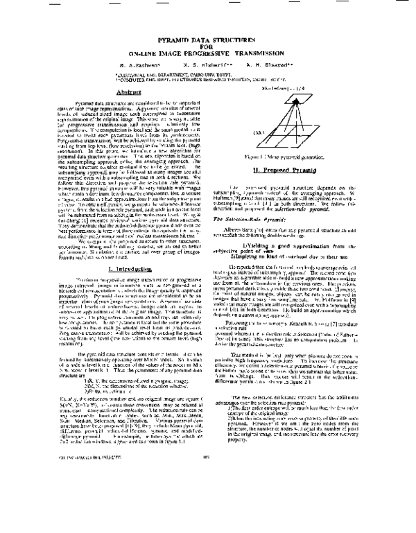 (PDF) Pyramid Data Structures for Online Image Progressive Transmission