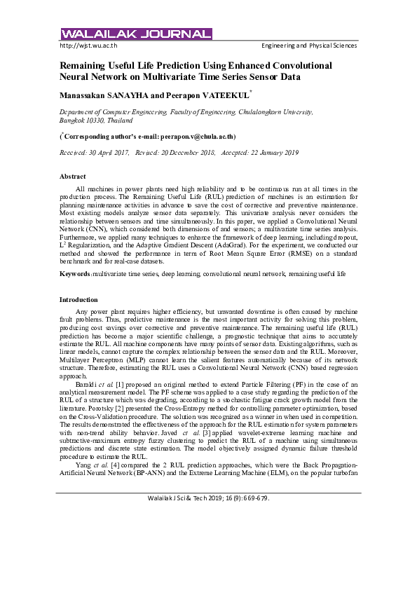 (PDF) Remaining Useful Life Prediction Using Enhanced Convolutional ...