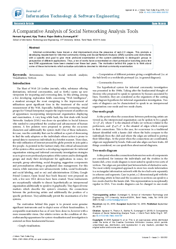 (PDF) A Comparative Analysis of Social Networking Analysis Tools