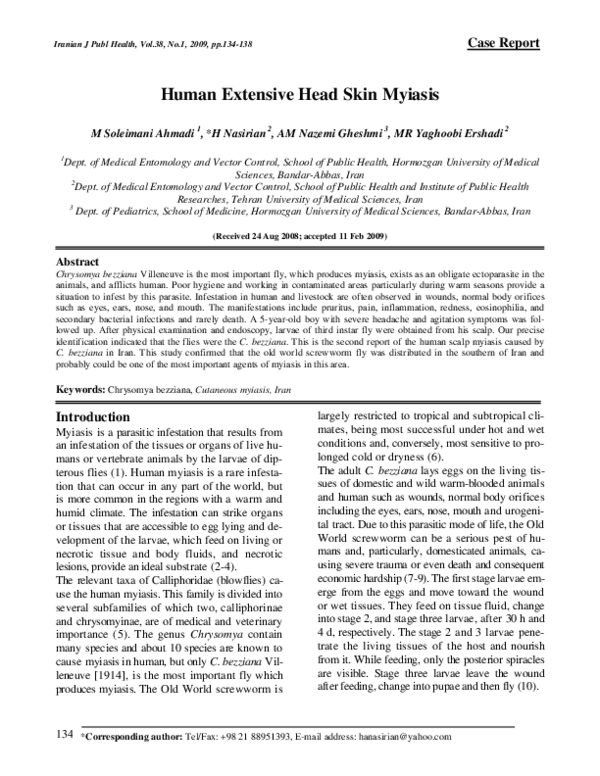(PDF) Human Extensive Head Skin Myiasis