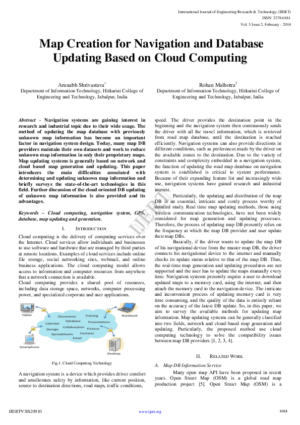 (PDF) Map Creation for Navigation and Database Updating Based on Cloud ...