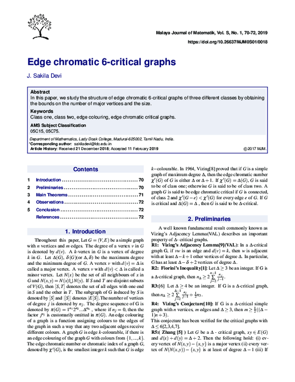 (PDF) Edge chromatic 6-critical graphs