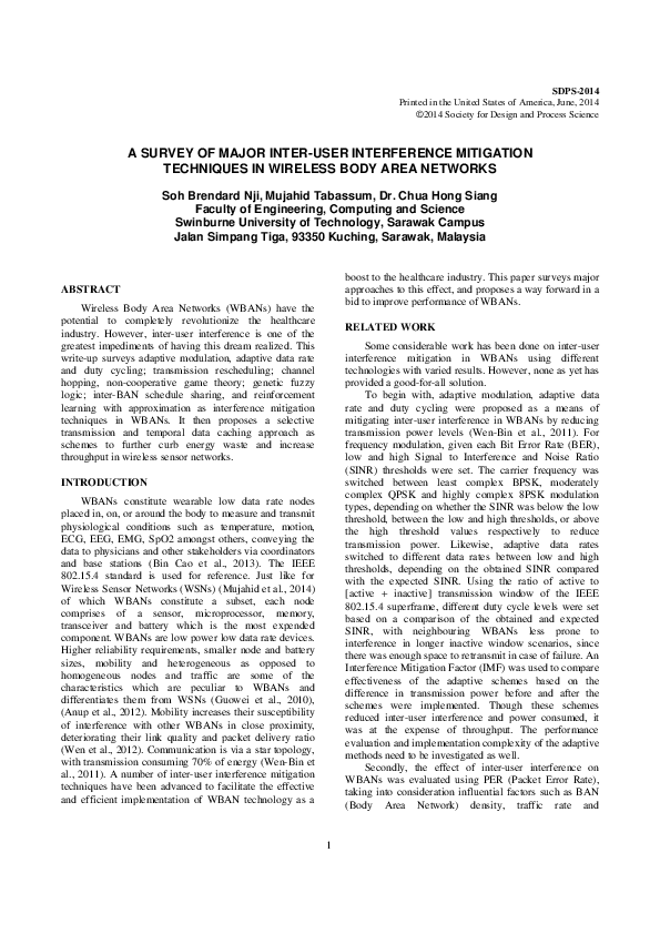 (PDF) A Survey of Major Inter-User Interference Mitigation Techniques ...