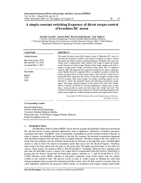 (PDF) A simple constant switching frequency of direct torque control of ...