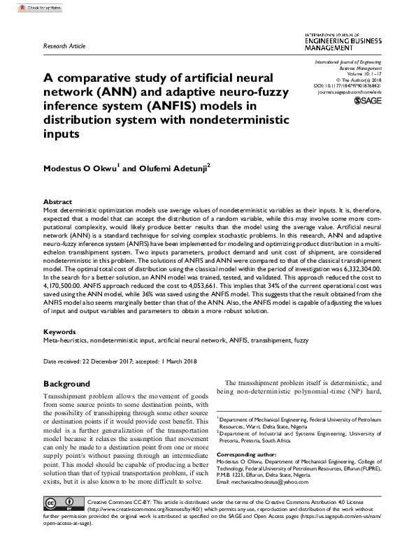 (PDF) A comparative study of artificial neural network (ANN) and ...