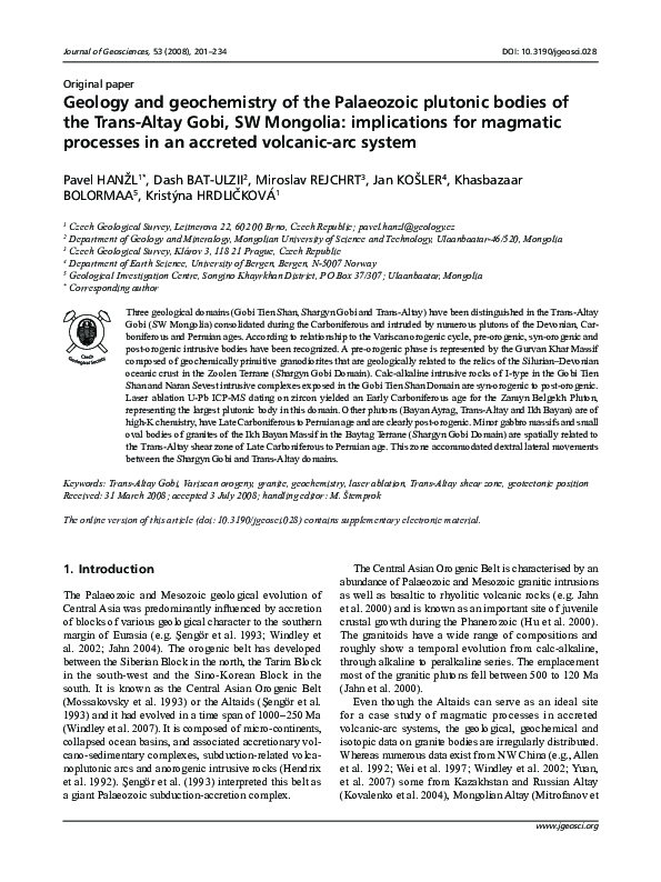 (PDF) Geology and geochemistry of the Palaeozoic plutonic bodies of the ...