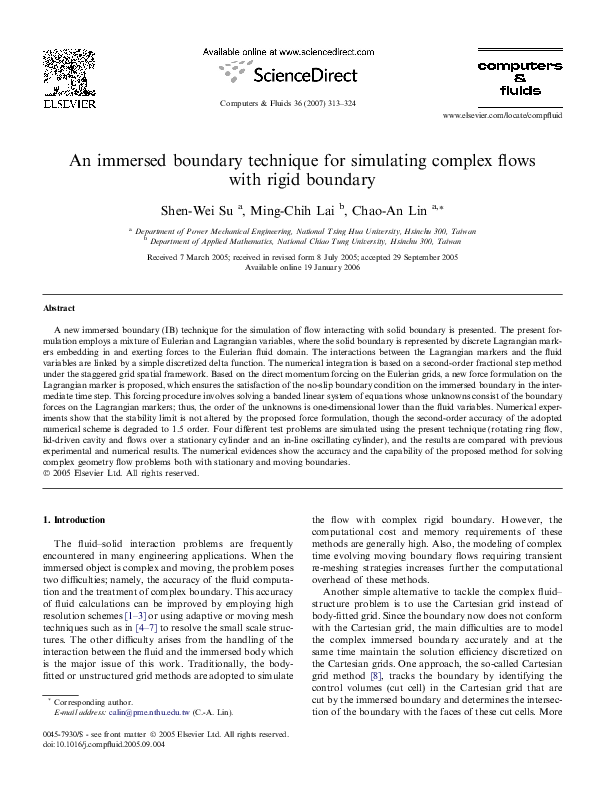 (PDF) An immersed boundary technique for simulating complex flows with ...