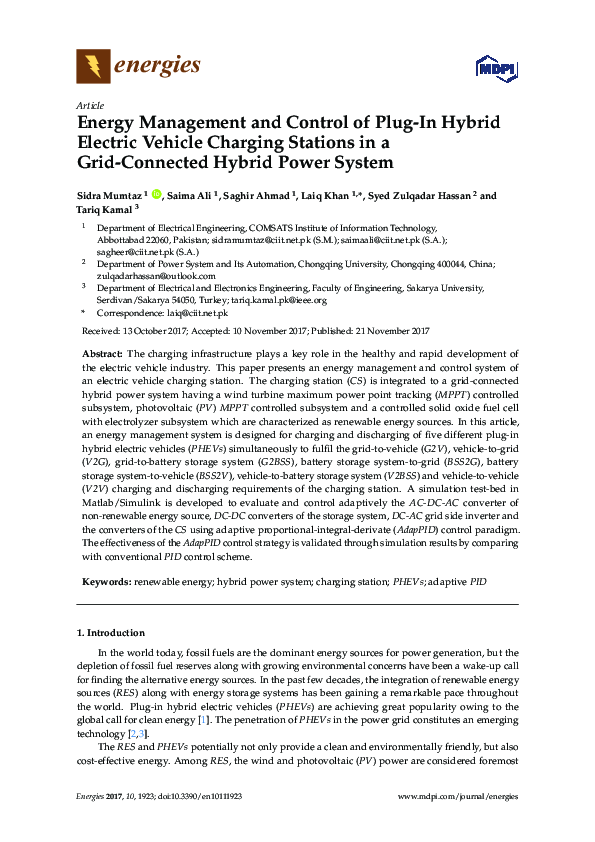 (PDF) Energy Management and Control of Plug-In Hybrid Electric Vehicle ...