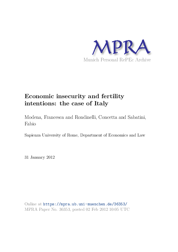 Financial insecurity example picture