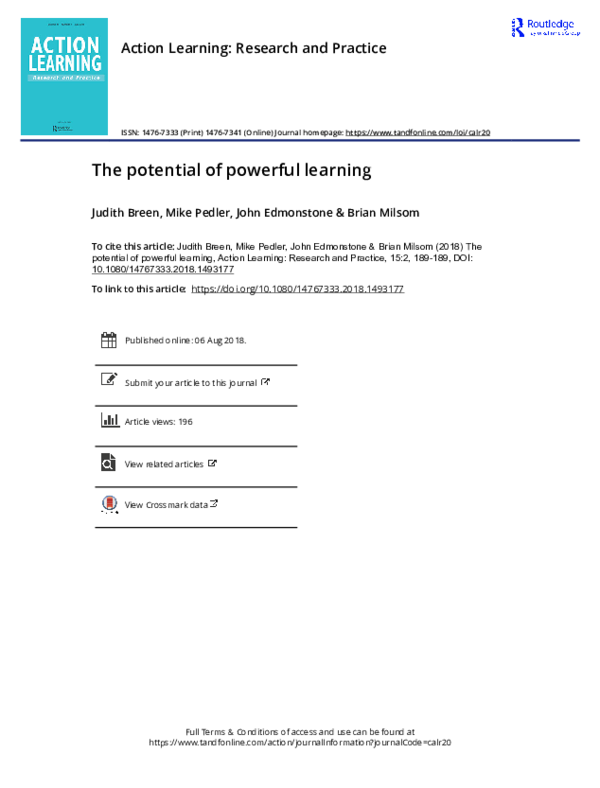(PDF) The potential of powerful learning