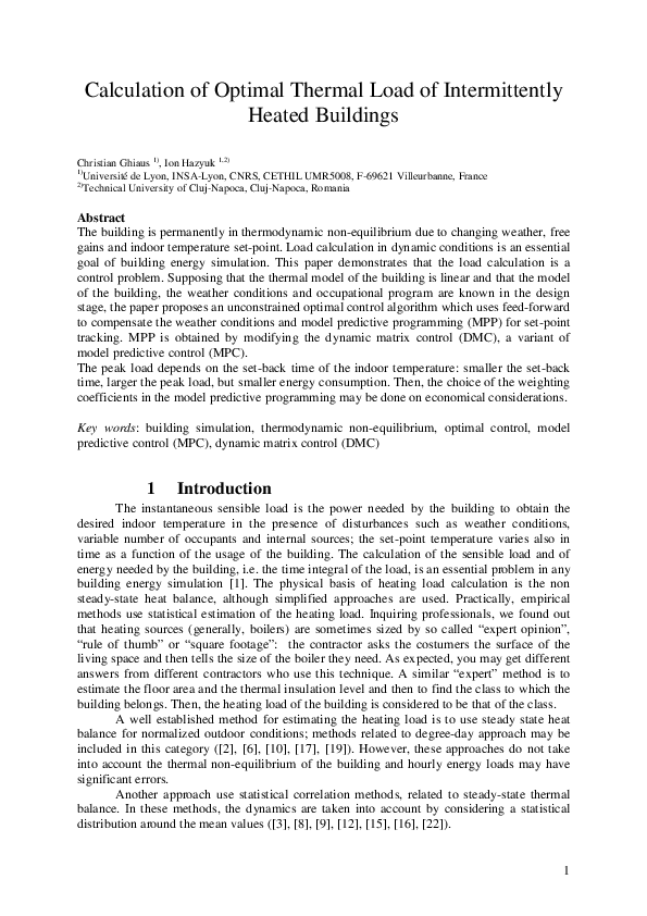 (PDF) 100121 Calculation of optimal thermal load