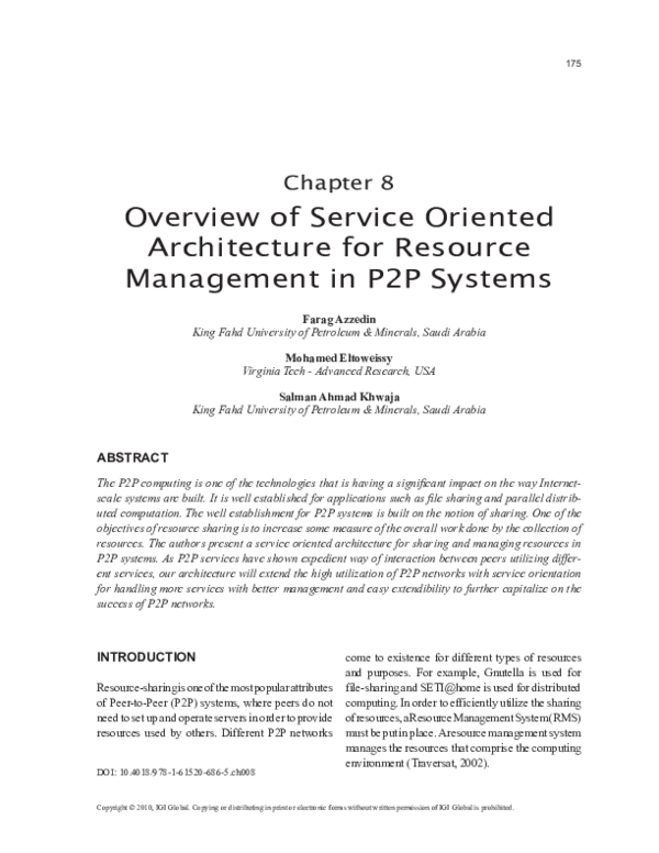 (PDF) Overview of Service Oriented Architecture for Resource Management ...