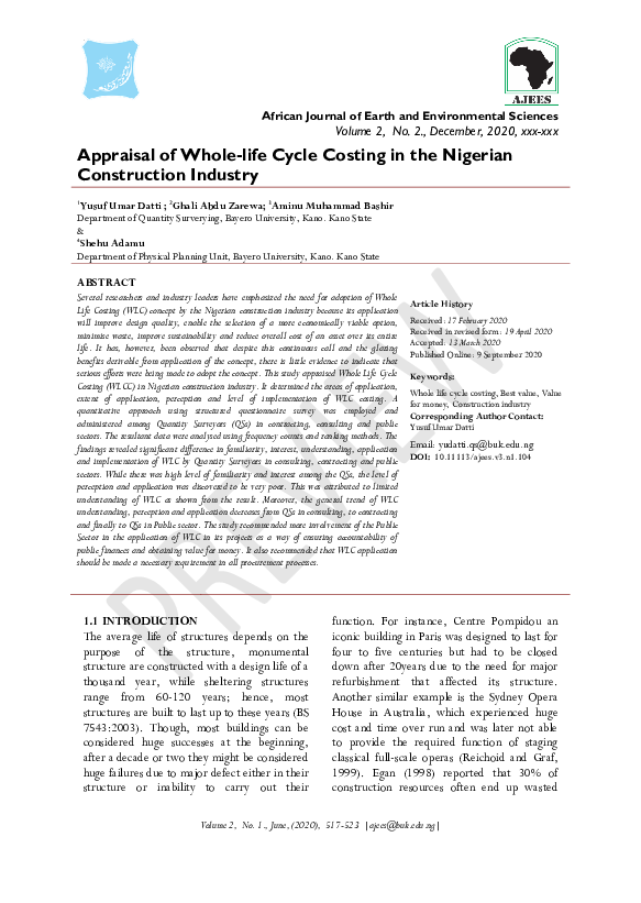 pdf-appraisal-of-whole-life-cycle-costing-in-the-nigerian-construction-industry-yusuf-umar