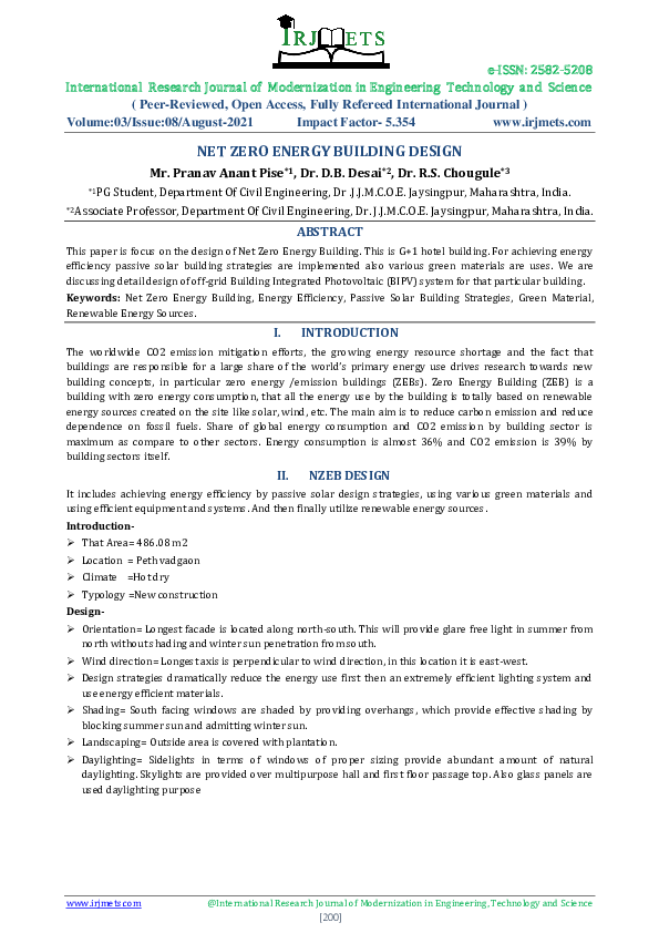 (PDF) NET ZERO ENERGY BUILDING DESIGN