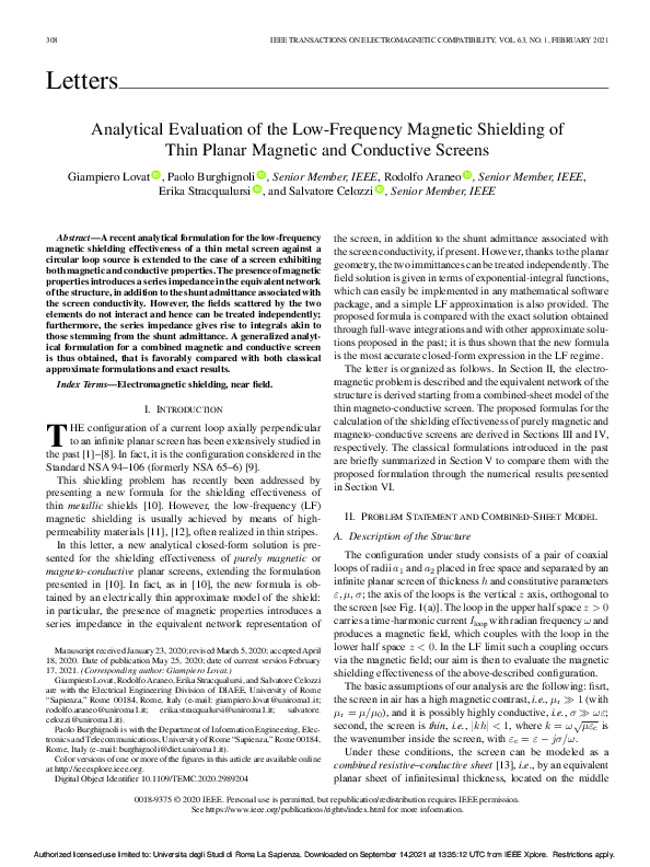 (PDF) Analytical Evaluation of the Low-Frequency Magnetic Shielding of ...