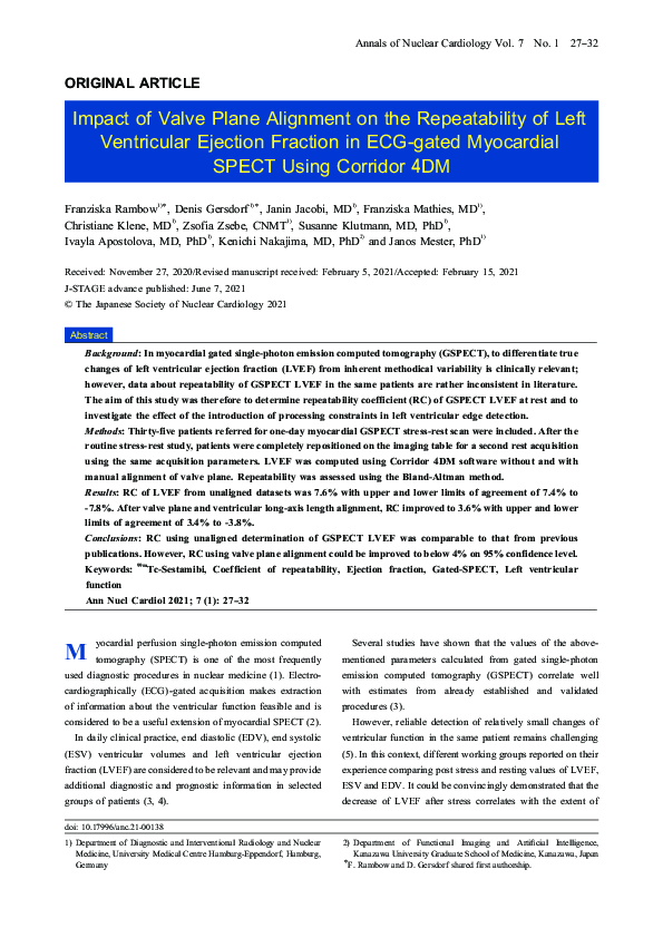 (PDF) Impact of Valve Plane Alignment on the Repeatability of Left ...