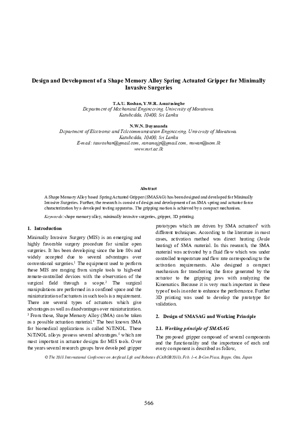 (PDF) Design and Development of a Shape Memory Alloy Spring Actuated ...