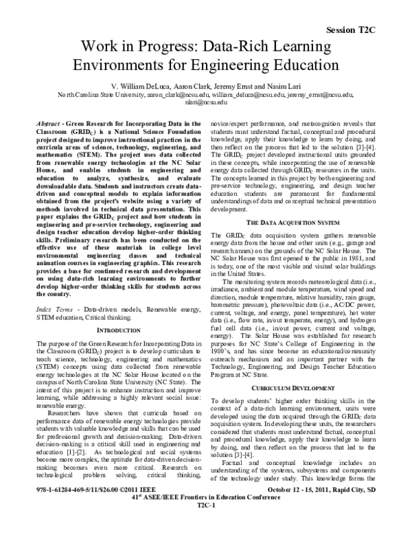(PDF) Work in progress: Data-rich learning environments for engineering ...