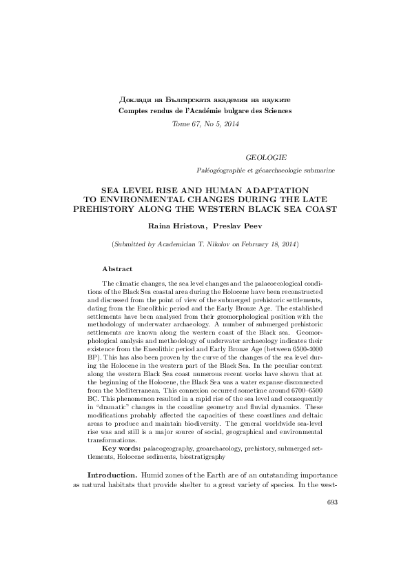 (PDF) Sea Level Rise and Human Adaptation to Environmental Changes ...