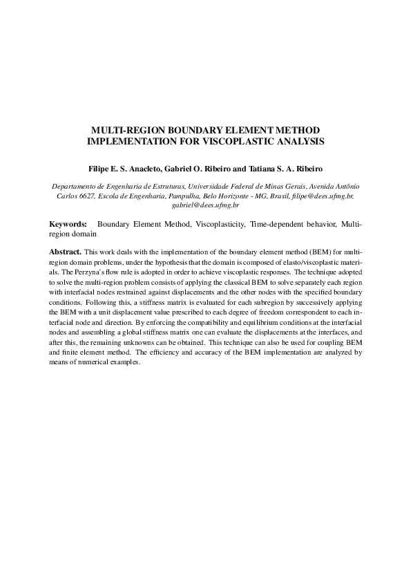 (PDF) Multi-Region Boundary Element Method Implementation for ...
