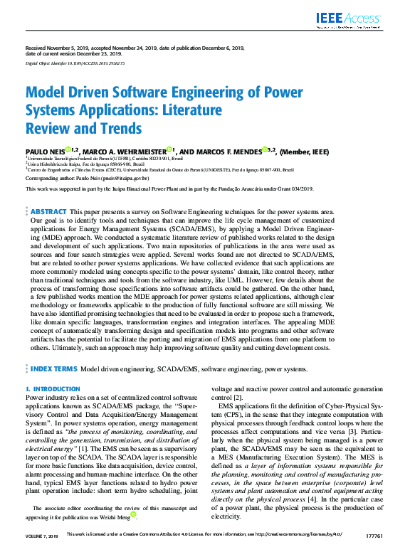 (PDF) Model Driven Software Engineering of Power Systems Applications ...