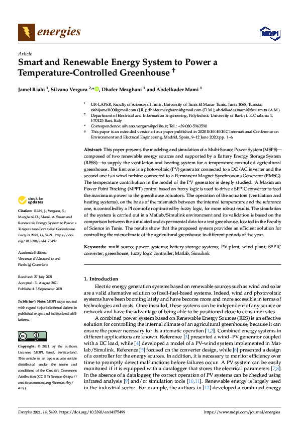(PDF) Smart and Renewable Energy System to Power a Temperature ...