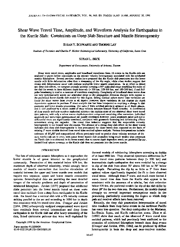 (PDF) Shear wave travel time, amplitude, and waveform analysis for ...