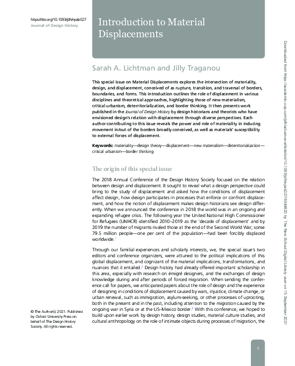 (PDF) Introduction to Material Displacements