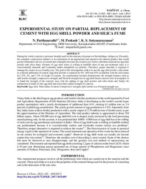 (PDF) Experimental study on partial replacement of cement with quarry dust